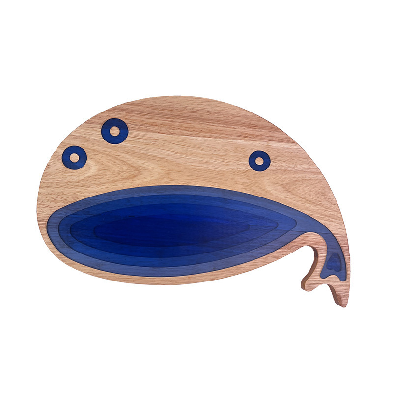 Shark Resin дъска за рязане от масивно дърво, акациева дъска за стейк, кухненска дъска за сирене и хляб