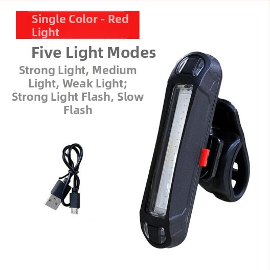 Zadné svetlo na bicykel s USB-C nabíjaním, pre horský bicykel, blikajúce COB LED svetlo