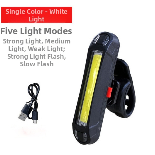 Zadné svetlo na bicykel s USB-C nabíjaním, pre horský bicykel, blikajúce COB LED svetlo