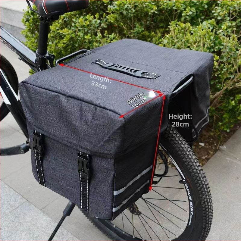 Taška na zadný nosič bicykla pre horské kolo, dvojitá pannier taška, taška na sedlo, čierna