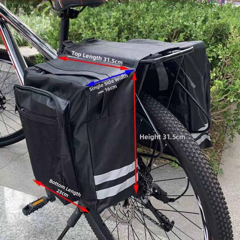 Taška na zadný nosič bicykla pre horské kolo, dvojitá pannier taška, taška na sedlo, čierna