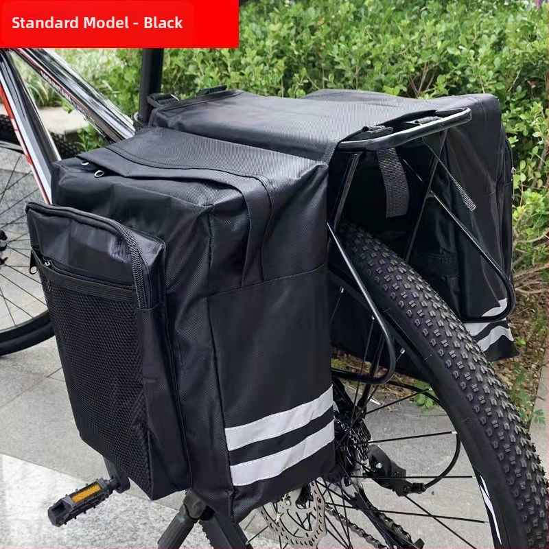 Taška na zadný nosič bicykla pre horské kolo, dvojitá pannier taška, taška na sedlo, čierna