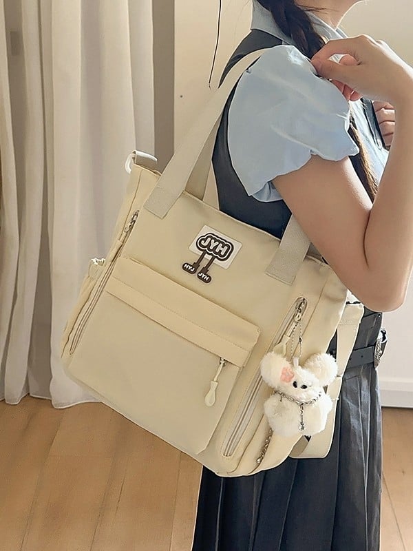 Jednostavna retro torba za rame u Harajuku stilu, najlon tote torba za podučavanje i putovanja, crossbody za nastavu