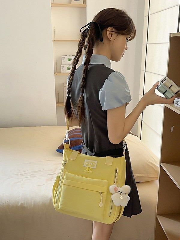 Jednostavna retro torba za rame u Harajuku stilu, najlon tote torba za podučavanje i putovanja, crossbody za nastavu
