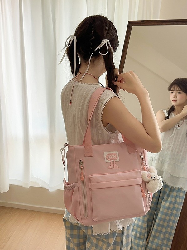 Jednostavna retro torba za rame u Harajuku stilu, najlon tote torba za podučavanje i putovanja, crossbody za nastavu