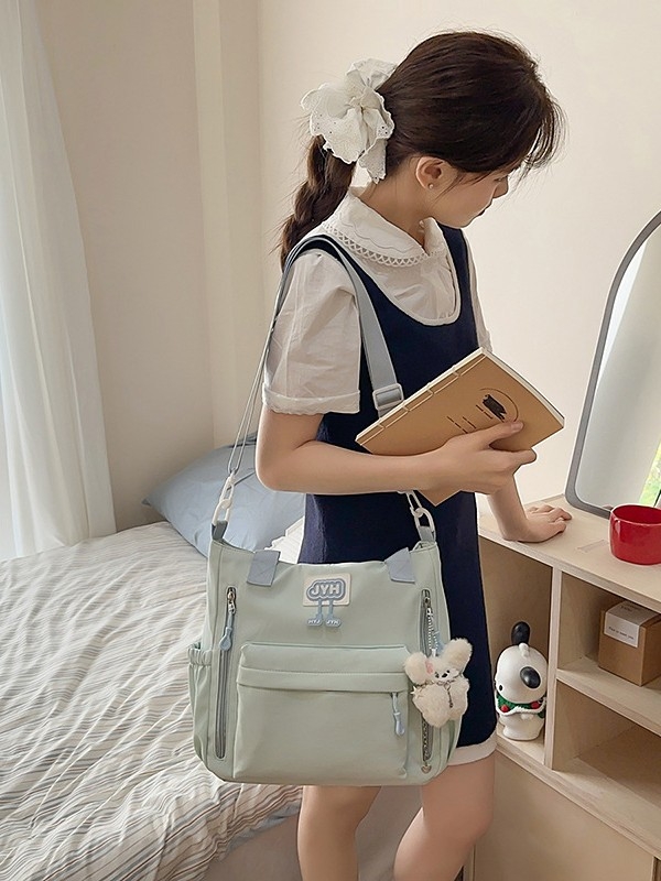 Jednostavna retro torba za rame u Harajuku stilu, najlon tote torba za podučavanje i putovanja, crossbody za nastavu