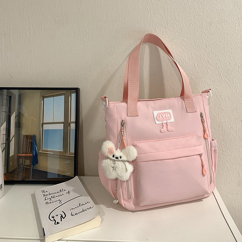 Jednostavna retro torba za rame u Harajuku stilu, najlon tote torba za podučavanje i putovanja, crossbody za nastavu