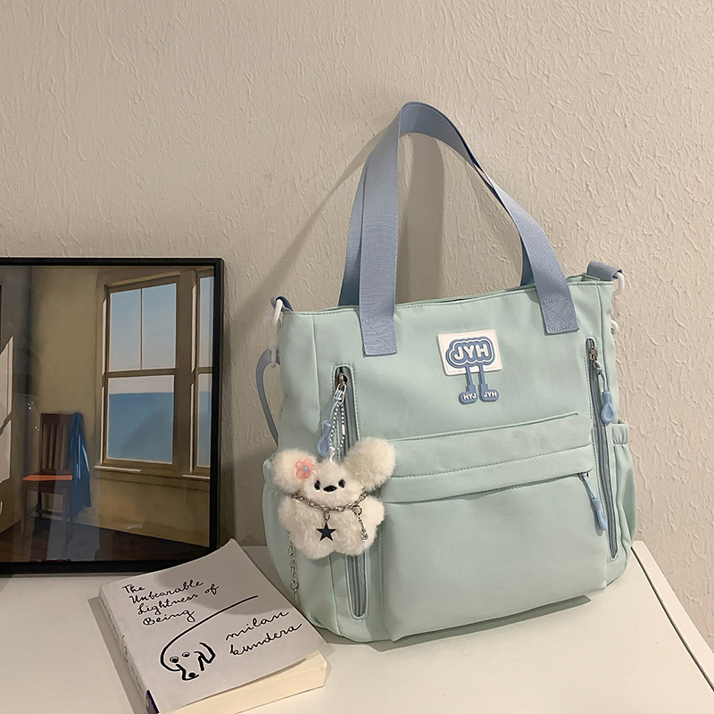 Jednostavna retro torba za rame u Harajuku stilu, najlon tote torba za podučavanje i putovanja, crossbody za nastavu