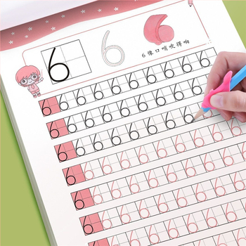 Kompletný set pre deti: zošit na písanie s precvičovaním číslic a poradia ťahov Pinyin, pre začínajúcich v predškolskom veku