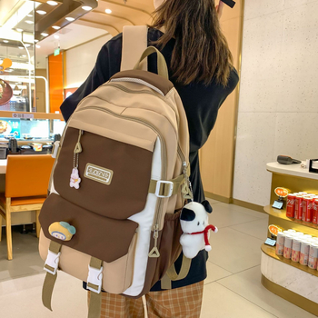 Japán stílusú hátizsák középiskolás lányoknak, kontrasztos színek, különleges dizájn, iskola és egyetem számára