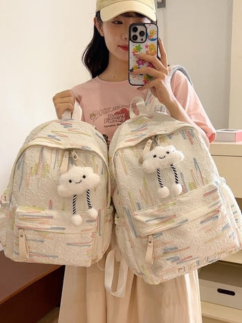 Unisex hátizsák 20–35 L, velúr anyag, városi utcai stílus, iskola és utazás számára, 15 hüvelykes laptopig fér, egyszínű dizájn, légpárnás vállpántok