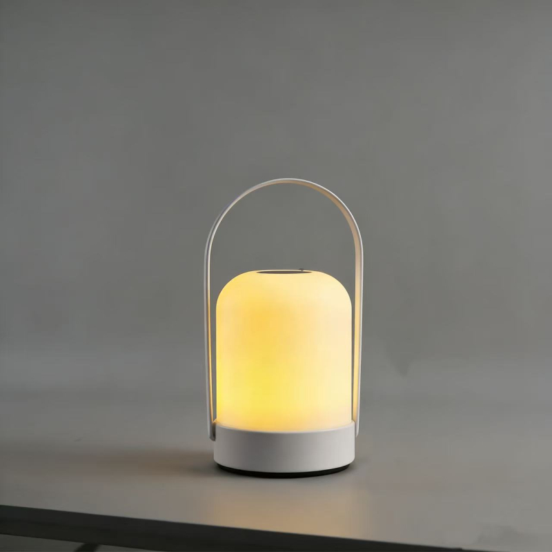 LED преносима нощна лампа с батерия — амбиентно осветление за спалня, докосване за регулиране на яркост и цвят, модерен минималистичен стил, за дома и къмпинг