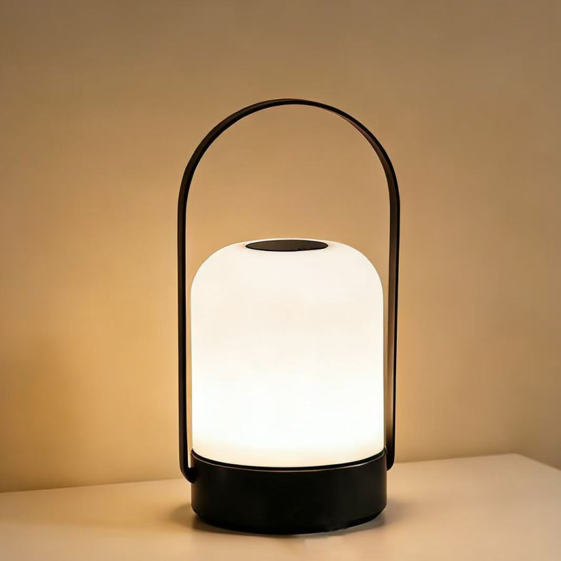 LED преносима нощна лампа с батерия — амбиентно осветление за спалня, докосване за регулиране на яркост и цвят, модерен минималистичен стил, за дома и къмпинг