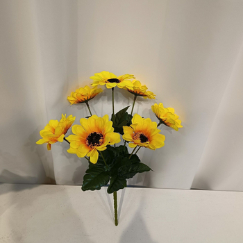 Изкуствен слънчоглед от коприна, 13‑глави и 7‑глави, домашна декорация