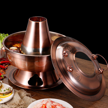 Yuanyang двувкусно горещо гърне с въглища, меден вид и неръждаема стомана, за домашна употреба
