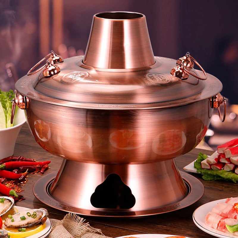 Yuanyang двувкусно горещо гърне с въглища, меден вид и неръждаема стомана, за домашна употреба