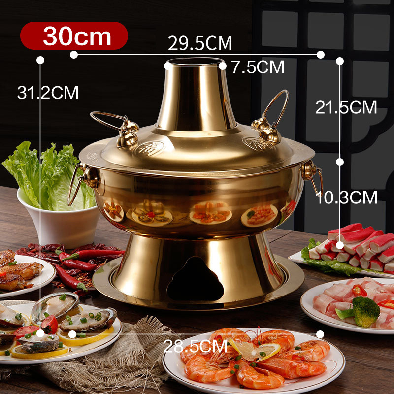 Yuanyang двувкусно горещо гърне с въглища, меден вид и неръждаема стомана, за домашна употреба