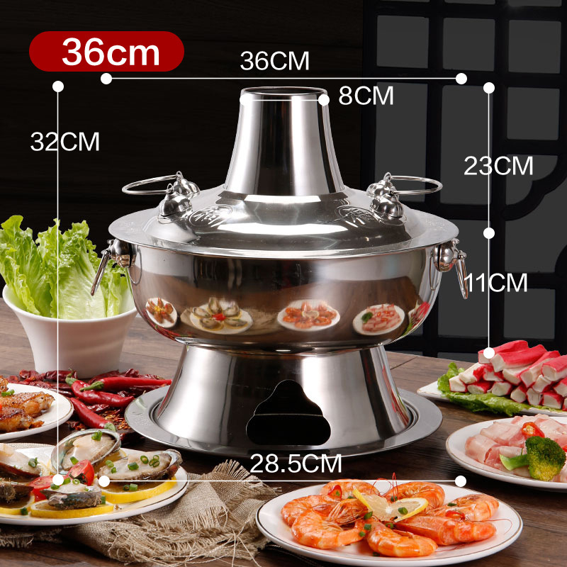 Yuanyang двувкусно горещо гърне с въглища, меден вид и неръждаема стомана, за домашна употреба