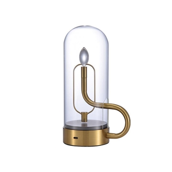 Нощна лампа с допир и USB зареждане, стъклен абажур, модерна настолна лампа за дома