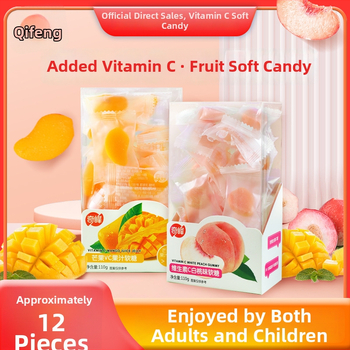 Qifeng vitamín C žuvacie gumy: manga želé, cukríky s bielou broskyňou, detské ovocné sladkosti QQ cukríky