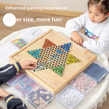 Veliki drveni višefunkcionalni set društvenih igara: Flying Chess, Dama, Gomoku, Kineski šah i Go