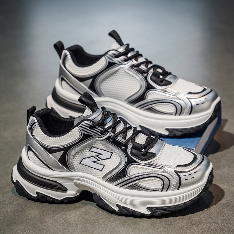 Muške tenisice u stilu dad shoes, s prozračnim mrežastim gornjim dijelom, debela potplat za povećanje visine, casual tenisice