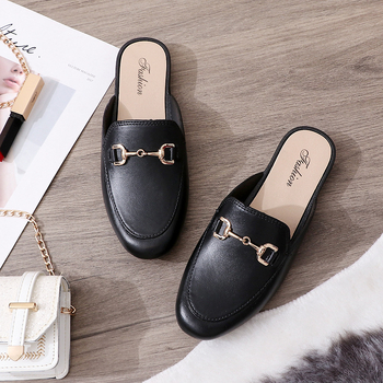 Pantofi damă de vară cu deget închis, loaferi casual slip-on, căptușeală din piele