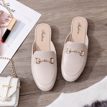 Pantofi damă de vară cu deget închis, loaferi casual slip-on, căptușeală din piele