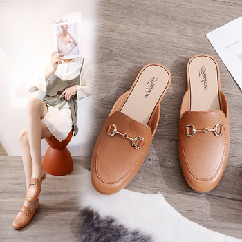 Pantofi damă de vară cu deget închis, loaferi casual slip-on, căptușeală din piele
