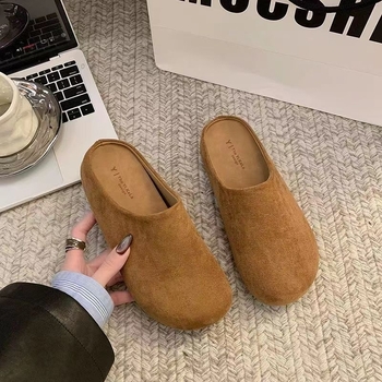 Ženske cipele s zatvorenim prstom u Birkenstock stilu, slip-on, debela potplat za povećanje visine – proljeće 2026, udobne ravne cipele