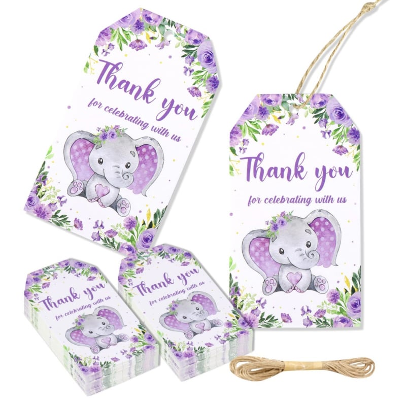 Етикет за подарък Thank You с въже и карта благодарност за сватби и партита