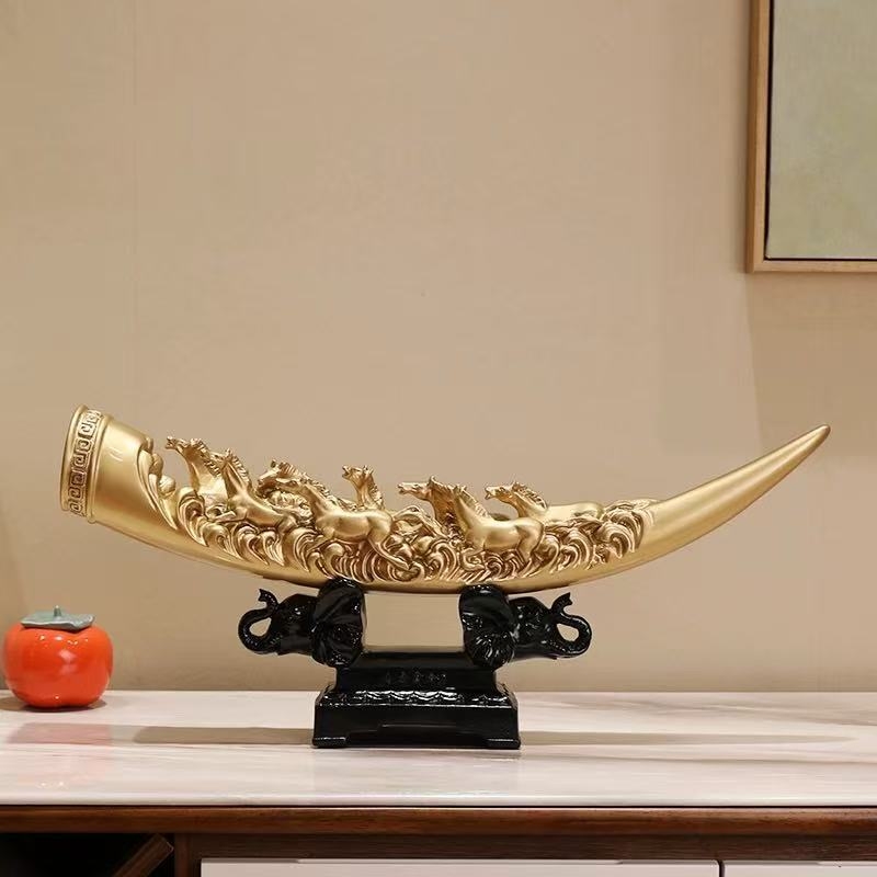 Нов китайски стил, луксозна декоративна витрина със осем коня и висок клас винен шкаф, за хол, антре, чайна или офис