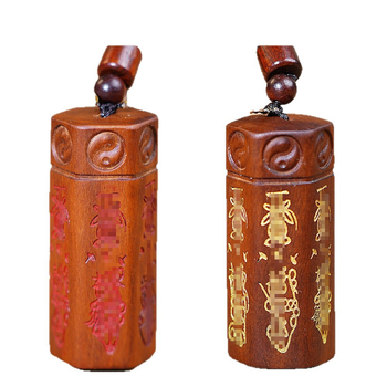 Hexagonalni privjesak od drveta jujube, amulet pet puta boga bogatstva za taoističke rituale, mir i sigurnost