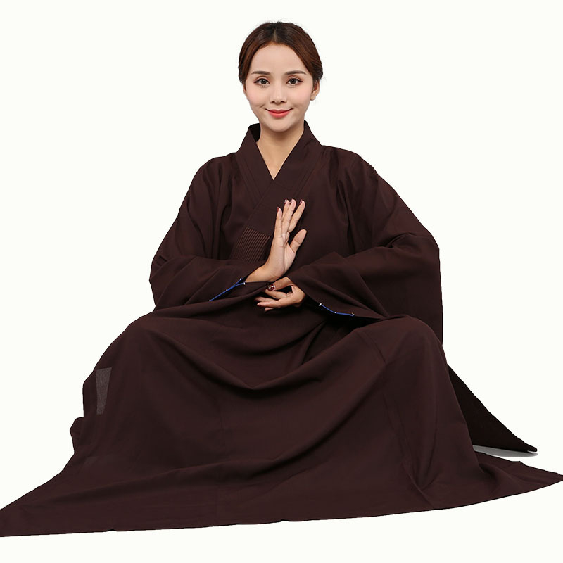 Lanena Haiqing monaška mantija – unisex duga budistička mantija za meditaciju