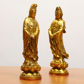 Месингова статуя Guanyin за домашен олтар с лотос
