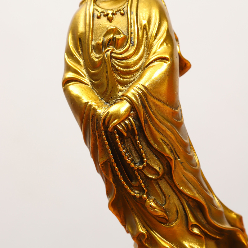 Месингова статуя Guanyin за домашен олтар с лотос