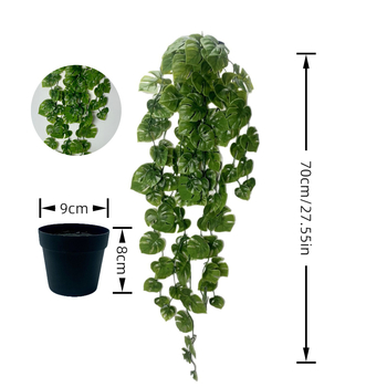 Изкуствени pothos, листа Turtle-Back Monstera и евкалиптови клонки в букет за домашна декорация