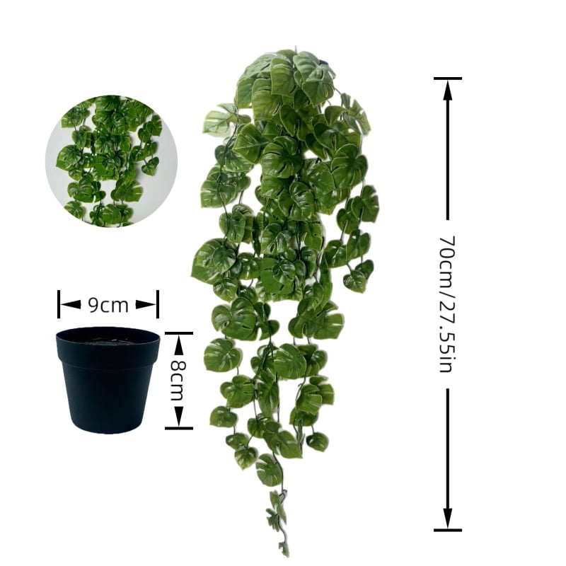 Изкуствени pothos, листа Turtle-Back Monstera и евкалиптови клонки в букет за домашна декорация