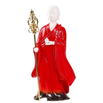 Статуя на Ksitigarbha Bodhisattva, бяла порцеланова фигура в китайски класически стил