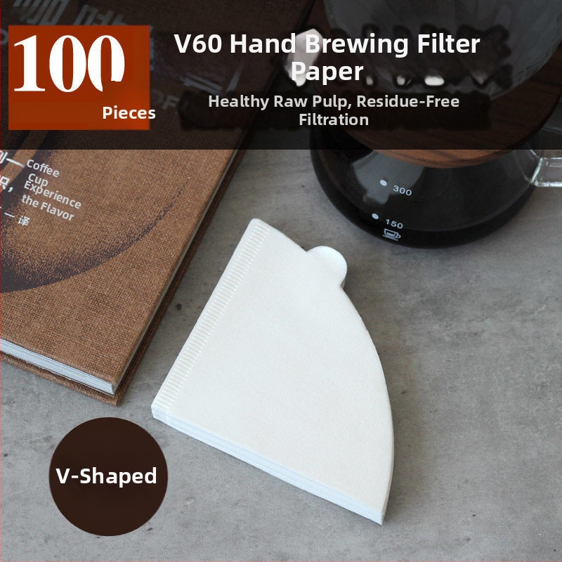Filtračný papier na kávu V60, kužeľový filter na kávu, 100 kusov, biela, bez zápachu, typ 02