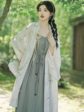 Ženska Hanfu haljina u stilu Song dinastije, ljetna lagana verzija, duga vanjska odjeća s prednjim zatvaranjem, svakodnevni komad