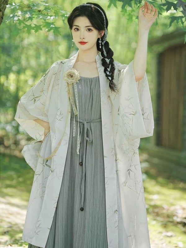 Ženska Hanfu haljina u stilu Song dinastije, ljetna lagana verzija, duga vanjska odjeća s prednjim zatvaranjem, svakodnevni komad