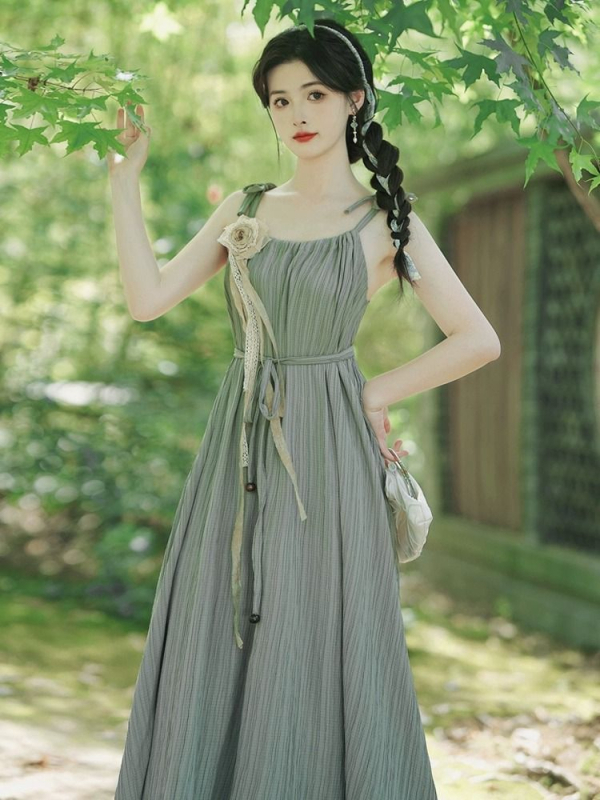 Ženska Hanfu haljina u stilu Song dinastije, ljetna lagana verzija, duga vanjska odjeća s prednjim zatvaranjem, svakodnevni komad