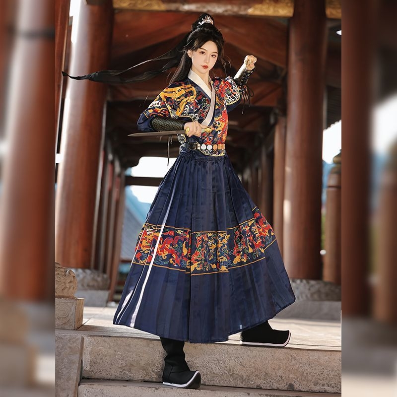 Hanfu kostim dinastije Ming za muškarce i žene, vintage izvezeni gardni outfit, etnički stil