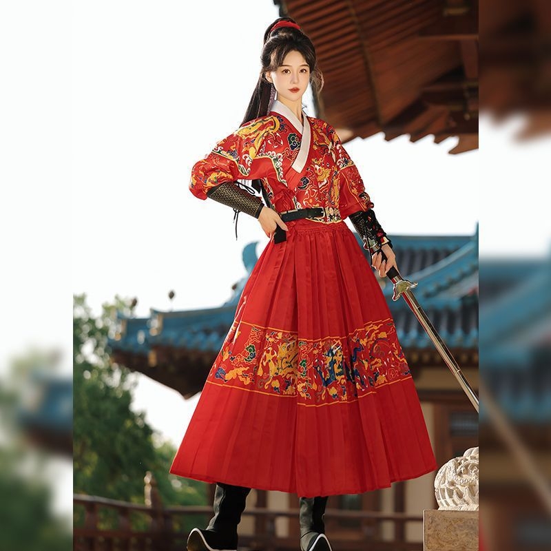 Hanfu kostim dinastije Ming za muškarce i žene, vintage izvezeni gardni outfit, etnički stil