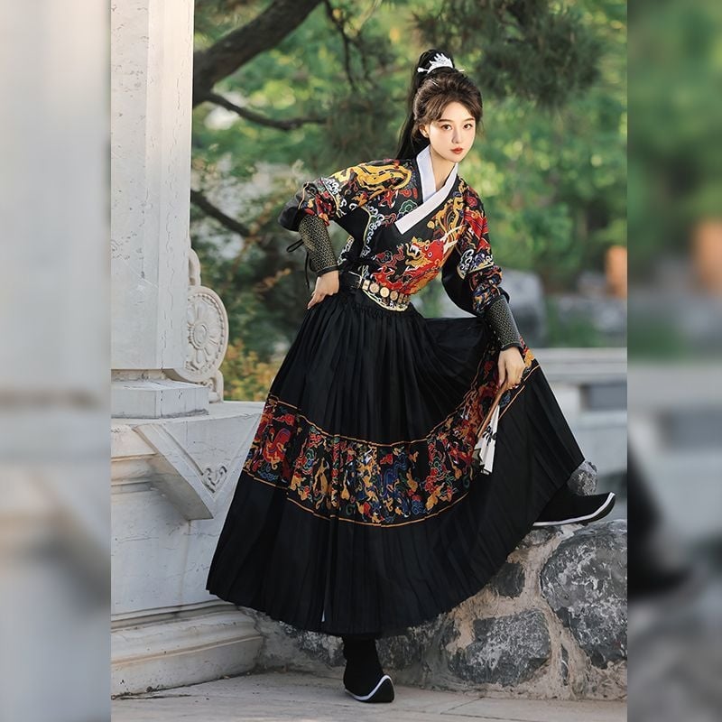 Hanfu kostim dinastije Ming za muškarce i žene, vintage izvezeni gardni outfit, etnički stil