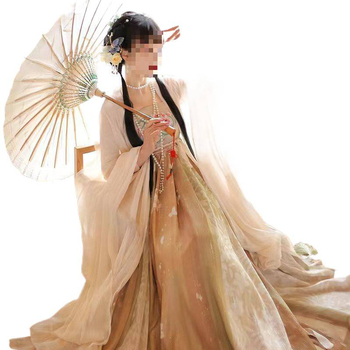 Tang dinastije Hezi suknja Hanfu ženski komplet – bluza s širokim rukavima, otisak, svakodnevni set, proljeće-ljeto