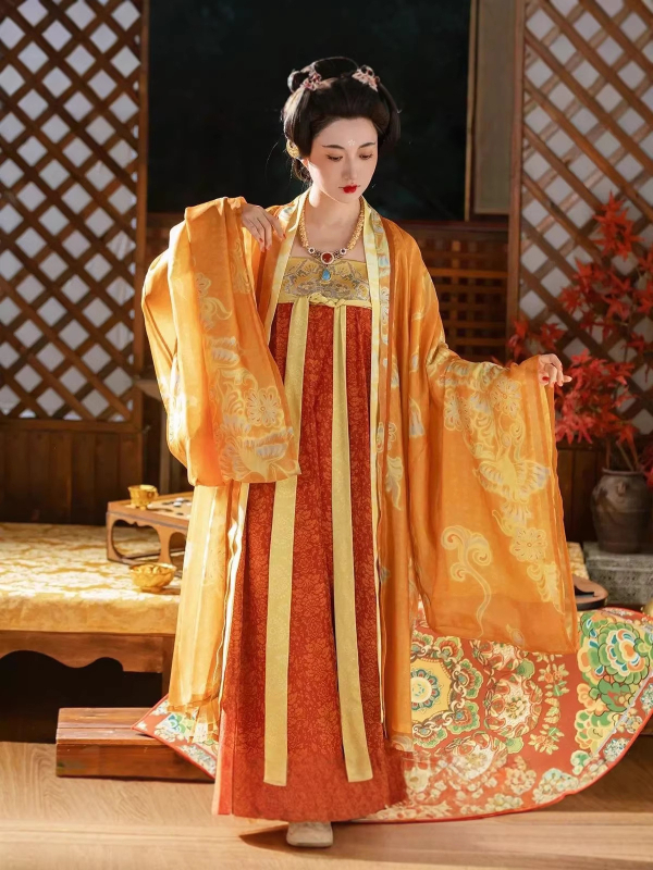 2025 Hanfu dnevni set sa suknjom do prsa, Tang dinastija, široke rukave, eteričan proljetno-ljetni model