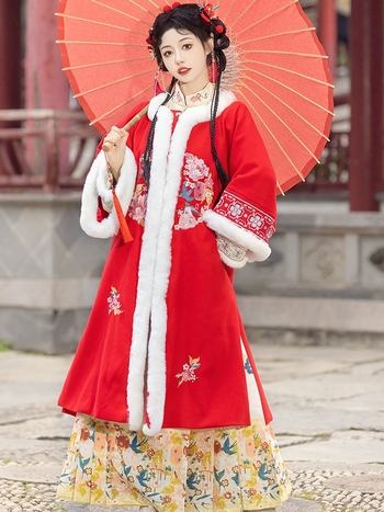 Ženski Hanfu Moonlit Evening, starinski kostim za zimski Novogodišnji nastup, debeo i topao