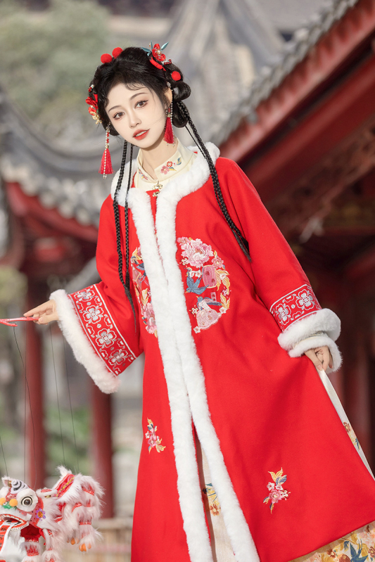 Ženski Hanfu Moonlit Evening, starinski kostim za zimski Novogodišnji nastup, debeo i topao
